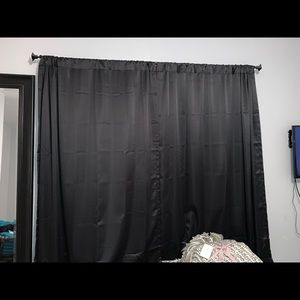 Black window curtain panels (3)